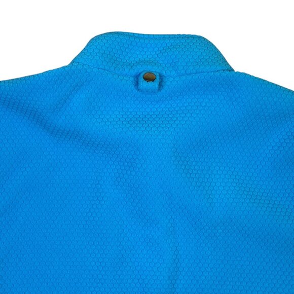 AT&T Fleece Jacket Mens Large L Light Blue Honeycomb Full Zip Sweater Workwear - Picture 6 of 8